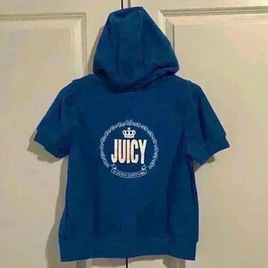Y2K style NWT Juicy by Juicy Couture Girls zip up blue hoodie with logo on back